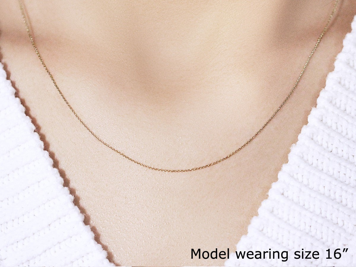 10k Yellow Gold Cable Link Chain 0.5mm - 18'' - Apparel & Accessories