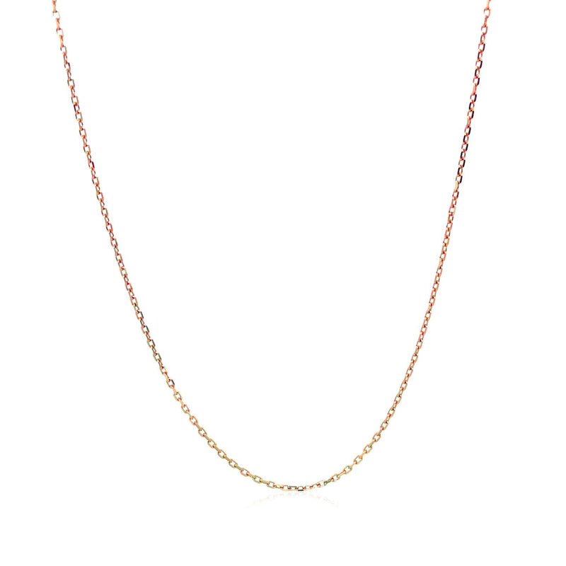 Diamond Cut Cable Link Chain in 10k Rose Gold (0.8 mm) - 18'' - Apparel & Accessories