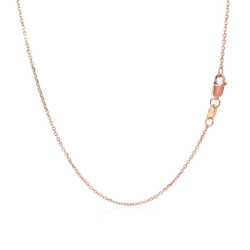 Diamond Cut Cable Link Chain in 10k Rose Gold (0.8 mm) - 18'' - Apparel & Accessories