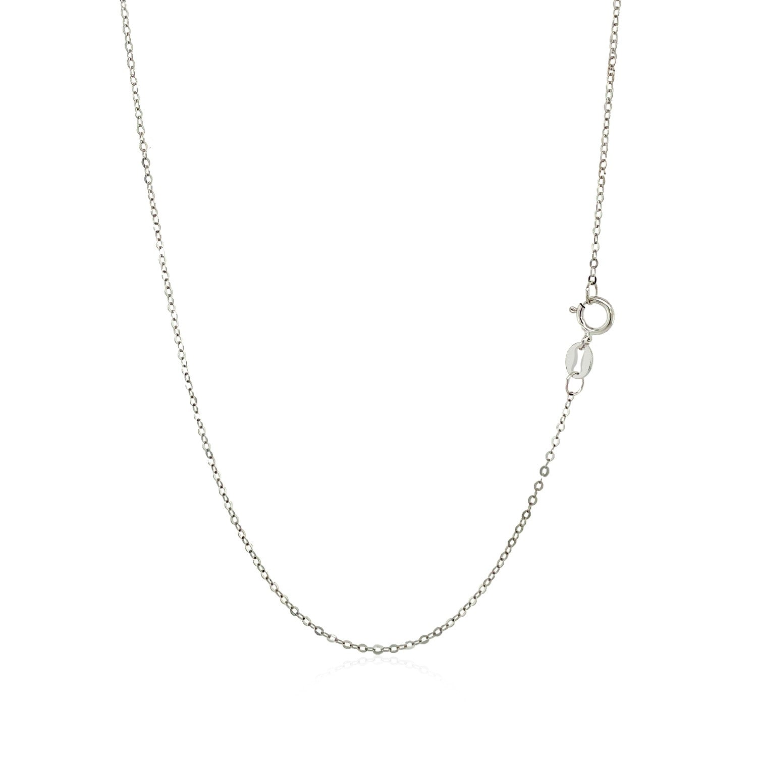 14k White Gold Polished Mini Heart Necklace - 18'' - Apparel & Accessories