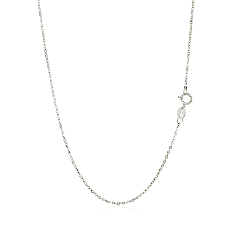 14k White Gold Polished Mini Heart Necklace - 18'' - Apparel & Accessories