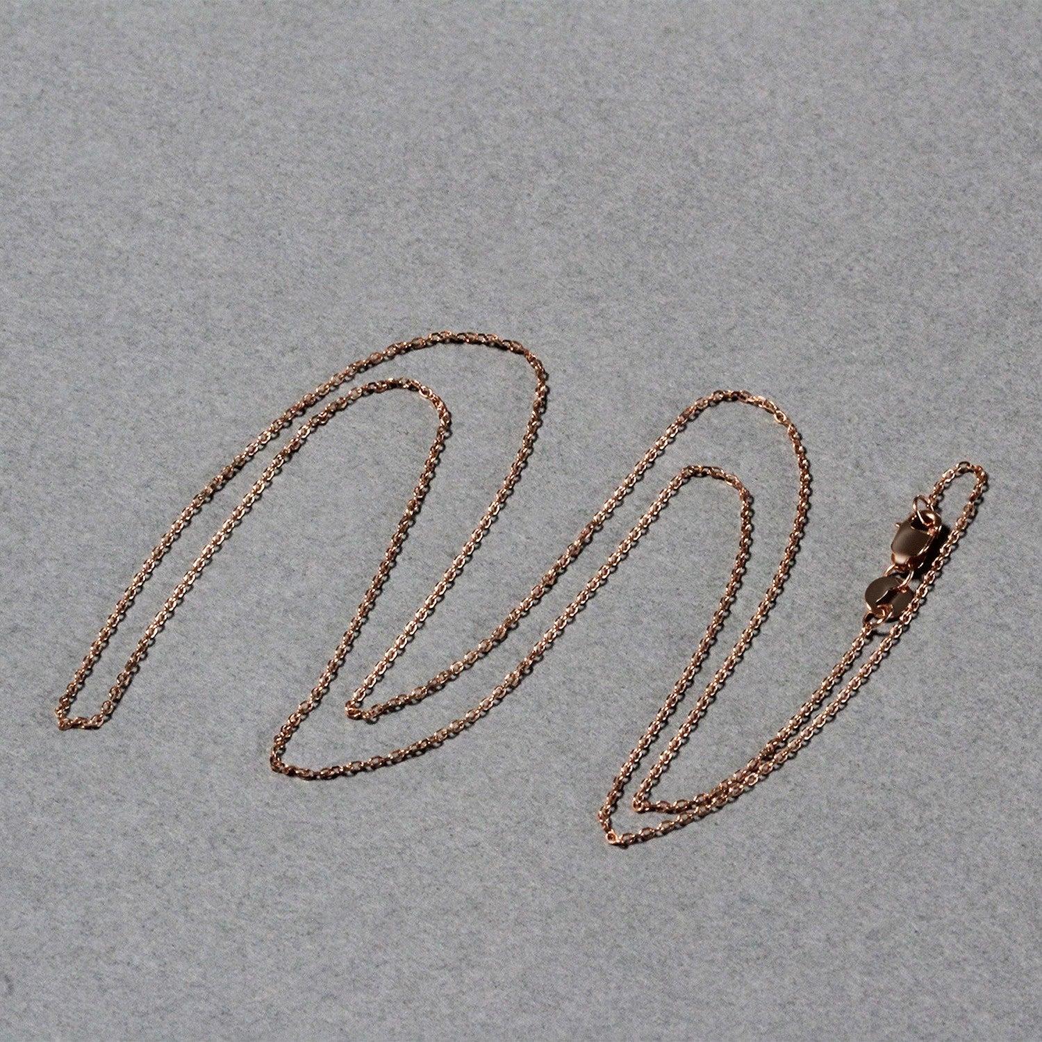 Diamond Cut Cable Link Chain in 10k Rose Gold (0.8 mm) - 18'' - Apparel & Accessories