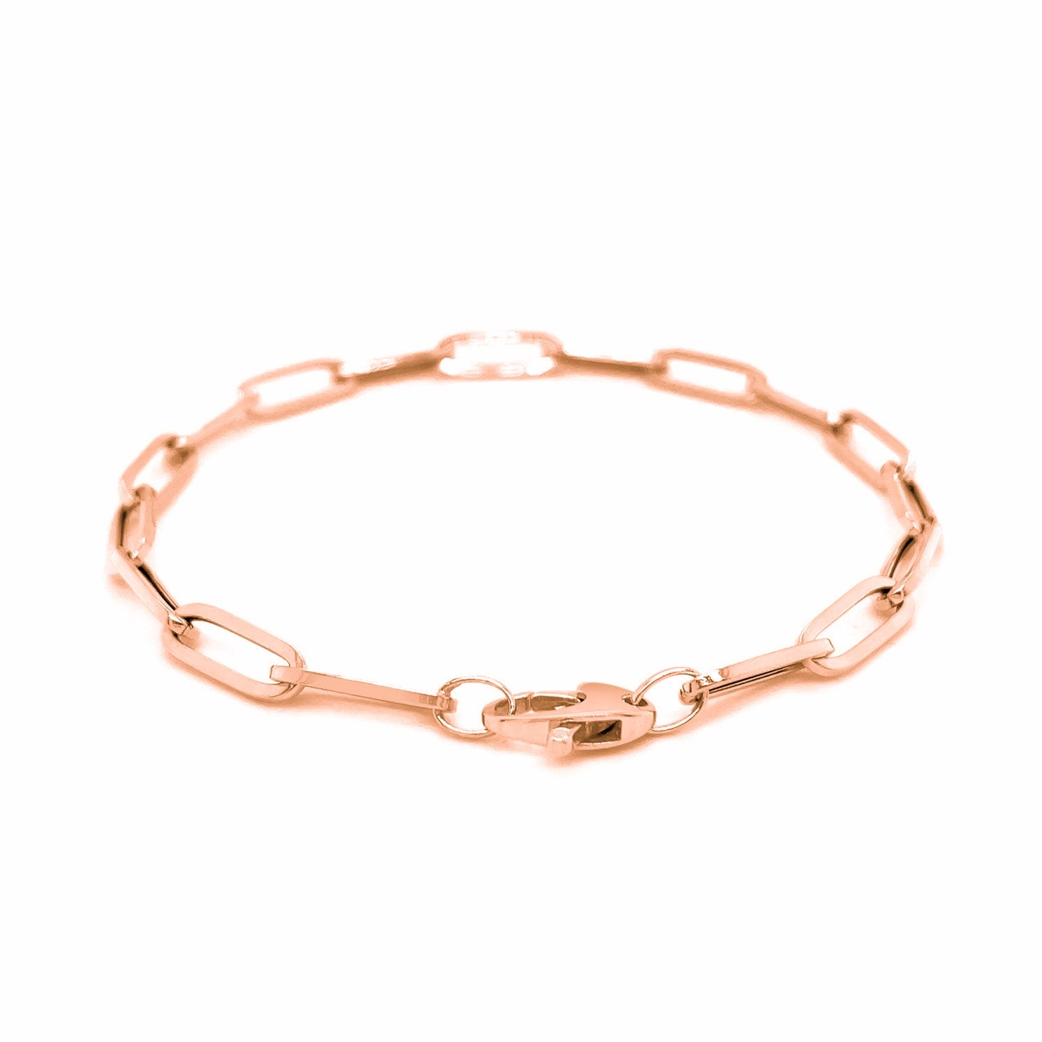 14K Rose Gold Bold Paperclip Chain Bracelet - 7.5'' - Apparel & Accessories