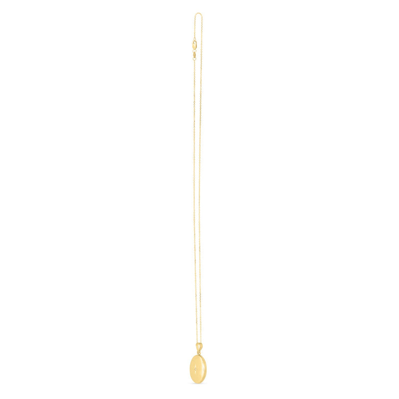 14k Yellow Gold Oval North Star Locket Necklace - 18'' - Apparel & Accessories