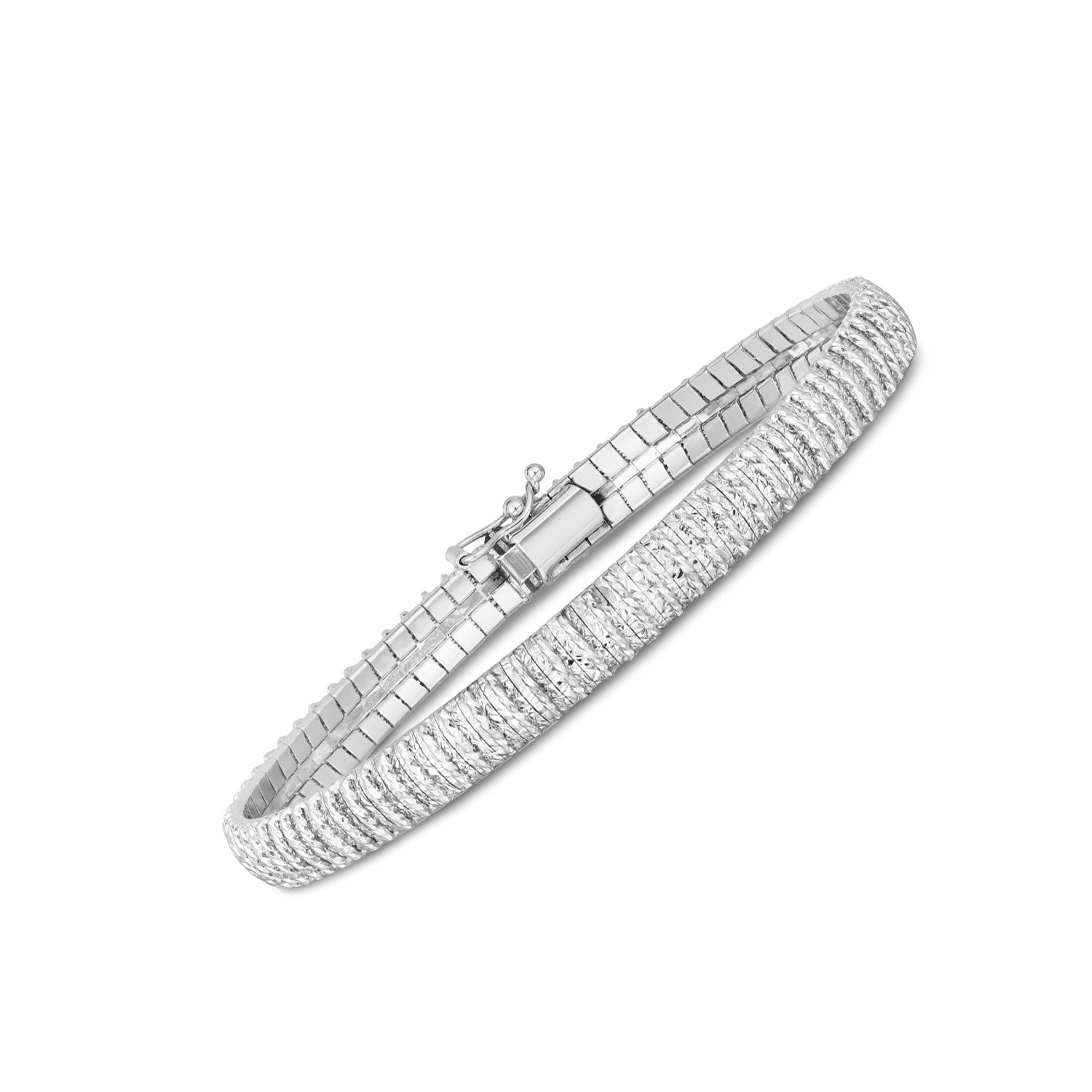 14k White Gold Diamante Flex Bracelet - 7'' - Apparel & Accessories