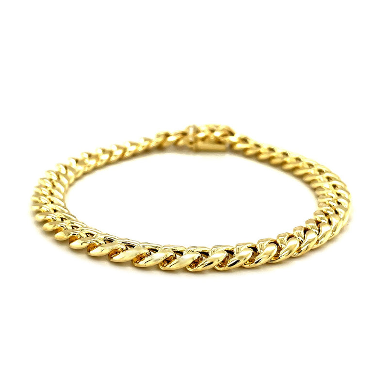 7.2mm 10k Yellow Gold Semi Solid Miami Cuban Bracelet - 8.5'' - Apparel & Accessories