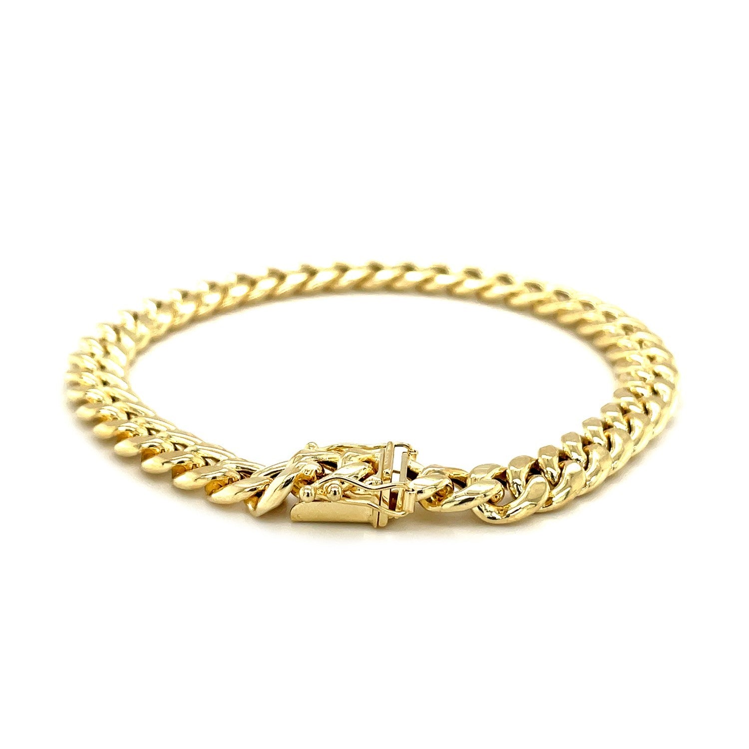 7.2mm 10k Yellow Gold Semi Solid Miami Cuban Bracelet - 8.5'' - Apparel & Accessories