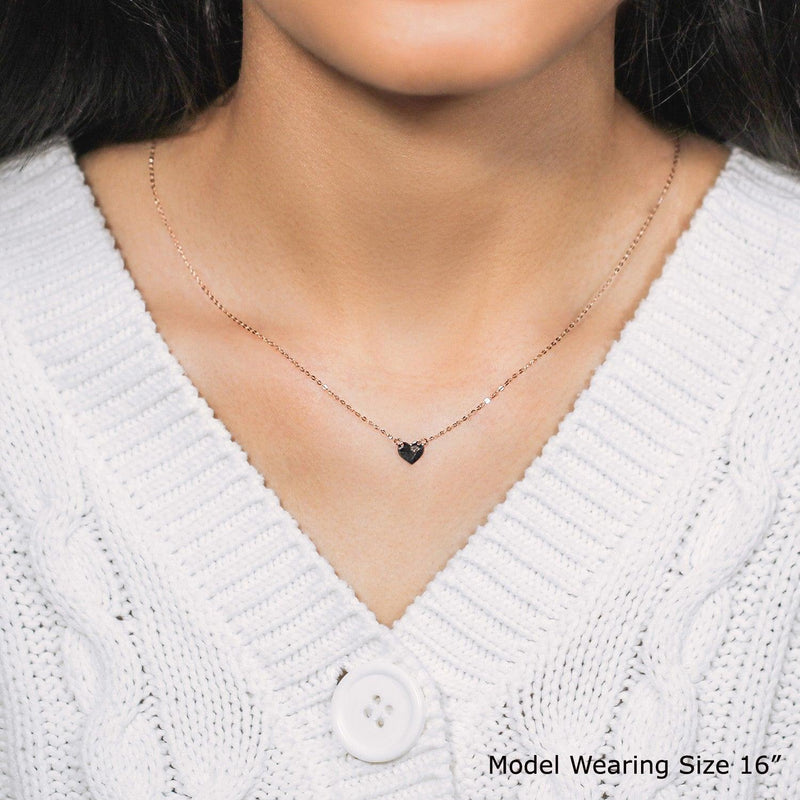 14k Rose Gold Polished Mini Heart Necklace - 18'' - Apparel & Accessories