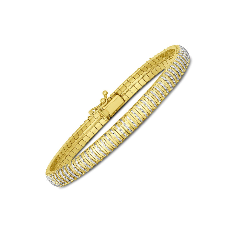 14k Yellow Gold Diamante Flex Bracelet - 7'' - Apparel & Accessories