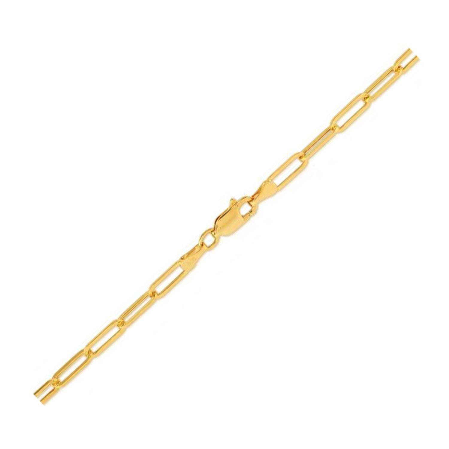 14K Yellow Gold Lite Paperclip Anklet (3.2mm) - 10'' - Apparel & Accessories
