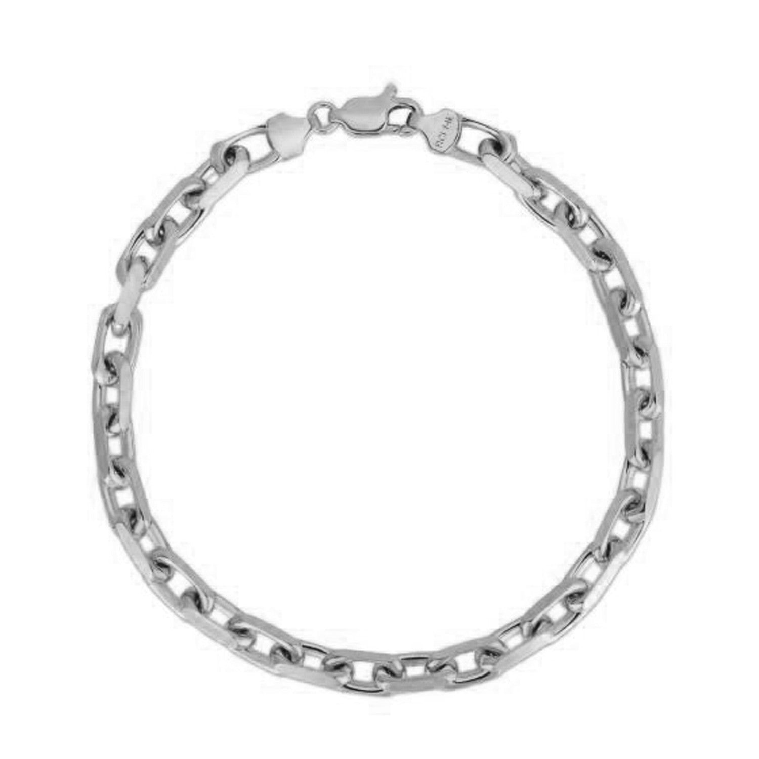 4.8mm 14k White Gold French Cable Chain Bracelet - 8.25'' - Apparel & Accessories