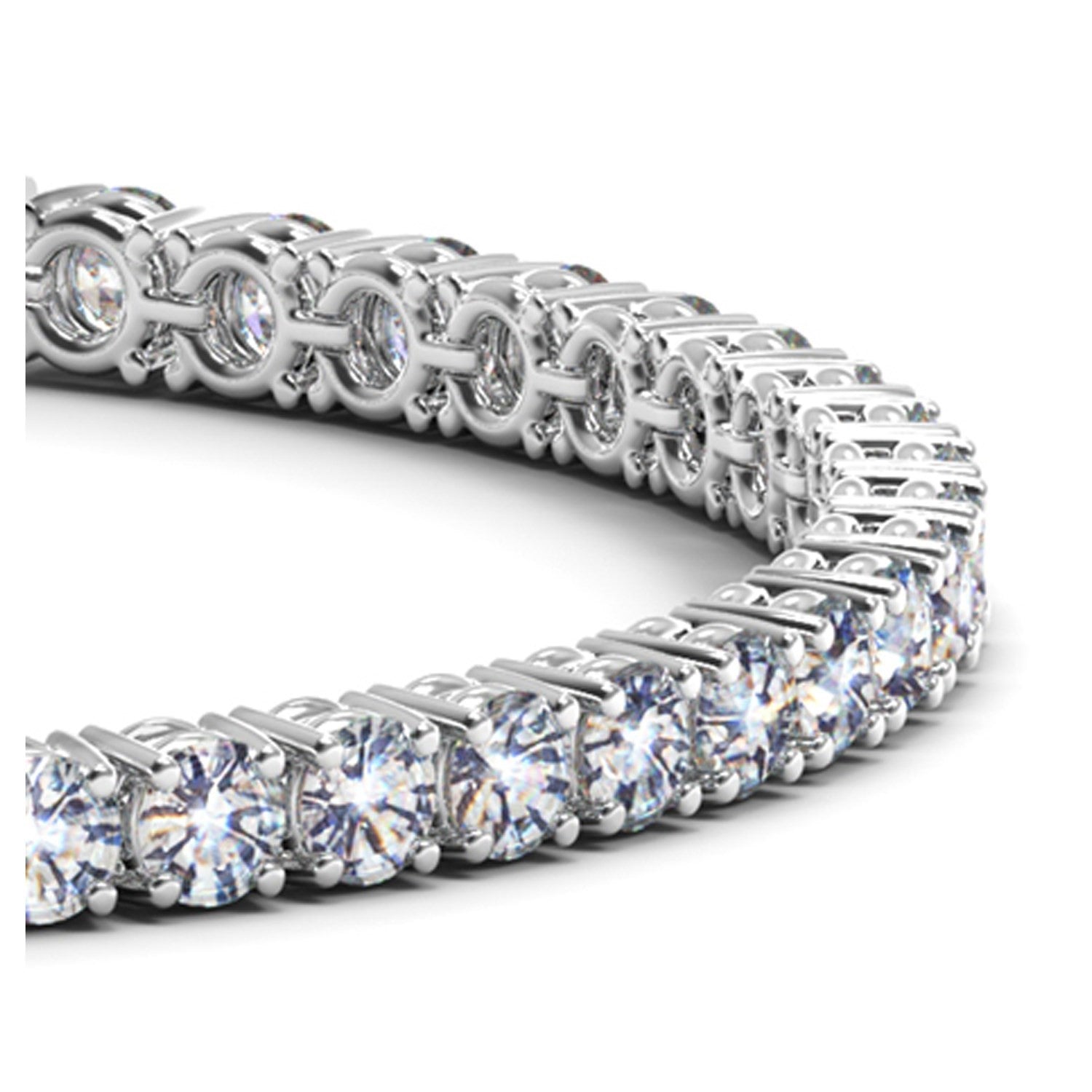 Lab Grown Round Diamond Tennis Bracelet in 14k White Gold (10 cctw F/G  VS2/SI1) - 7'' - Apparel & Accessories