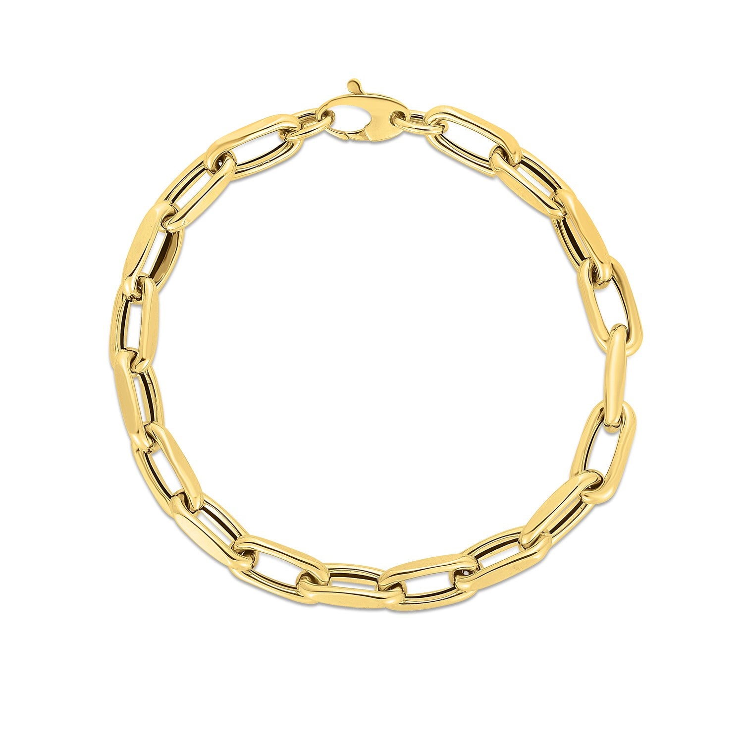 14k Yellow Gold French Cable Link Bracelet (6mm) - 7.5'' - Apparel & Accessories
