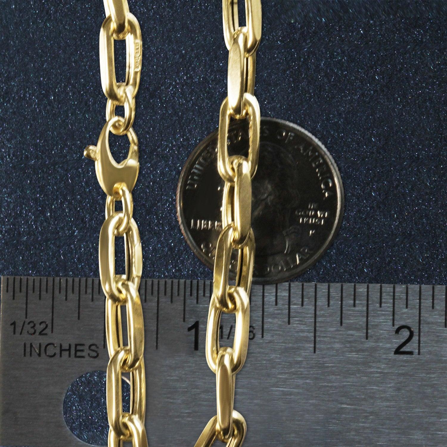 14k Yellow Gold French Cable Link Bracelet (6mm) - 7.5'' - Apparel & Accessories