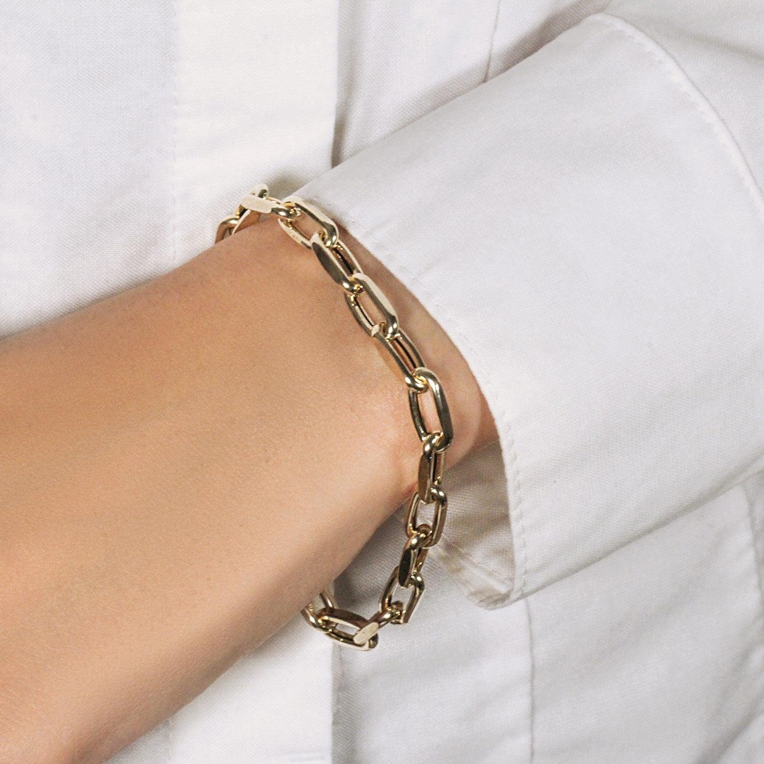 14k Yellow Gold French Cable Link Bracelet (6mm) - 7.5'' - Apparel & Accessories