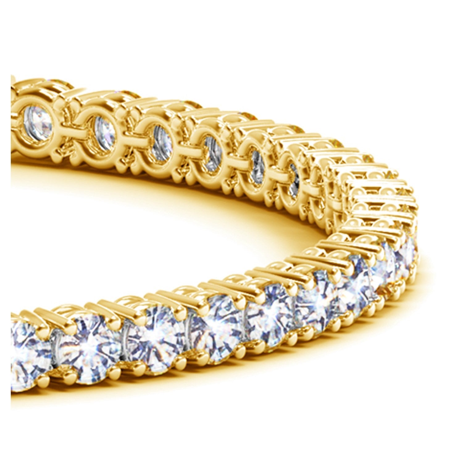 Lab Grown Round Diamond Tennis Bracelet in 14k Yellow Gold (10 cctw F/G  VS2/SI1) - 7'' - Apparel & Accessories