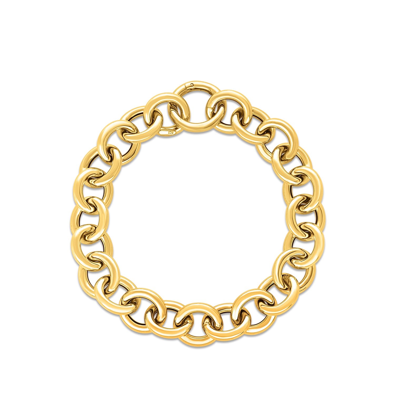 14k Yellow Gold Round Link Bracelet - 7.5'' - Apparel & Accessories