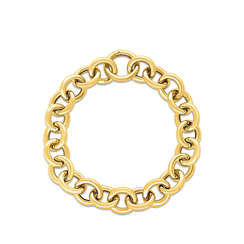 14k Yellow Gold Round Link Bracelet - 7.5'' - Apparel & Accessories