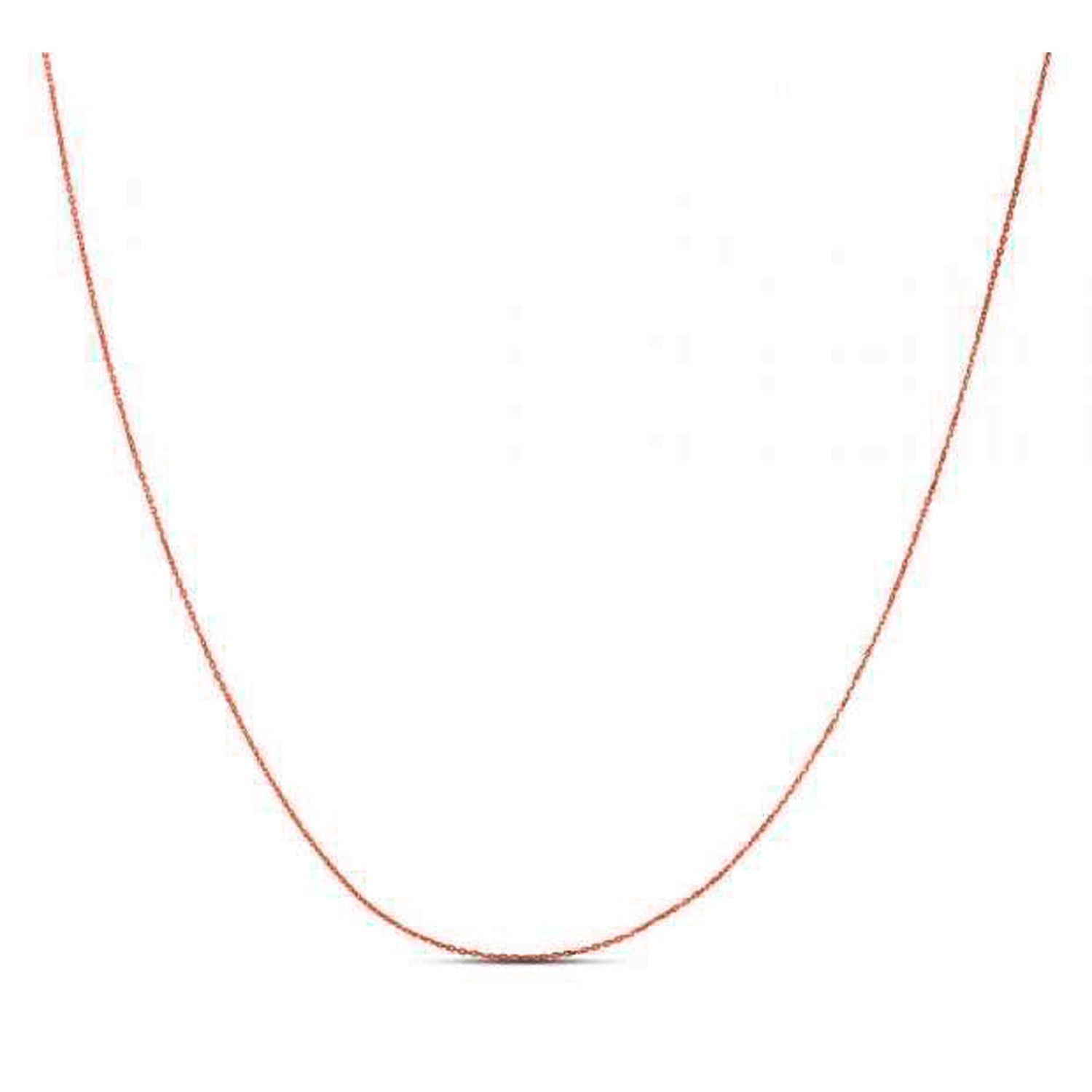 Double Extendable Diamond Cut Cable Chain in 14k Rose Gold (0.80mm) - 18'' - Apparel & Accessories