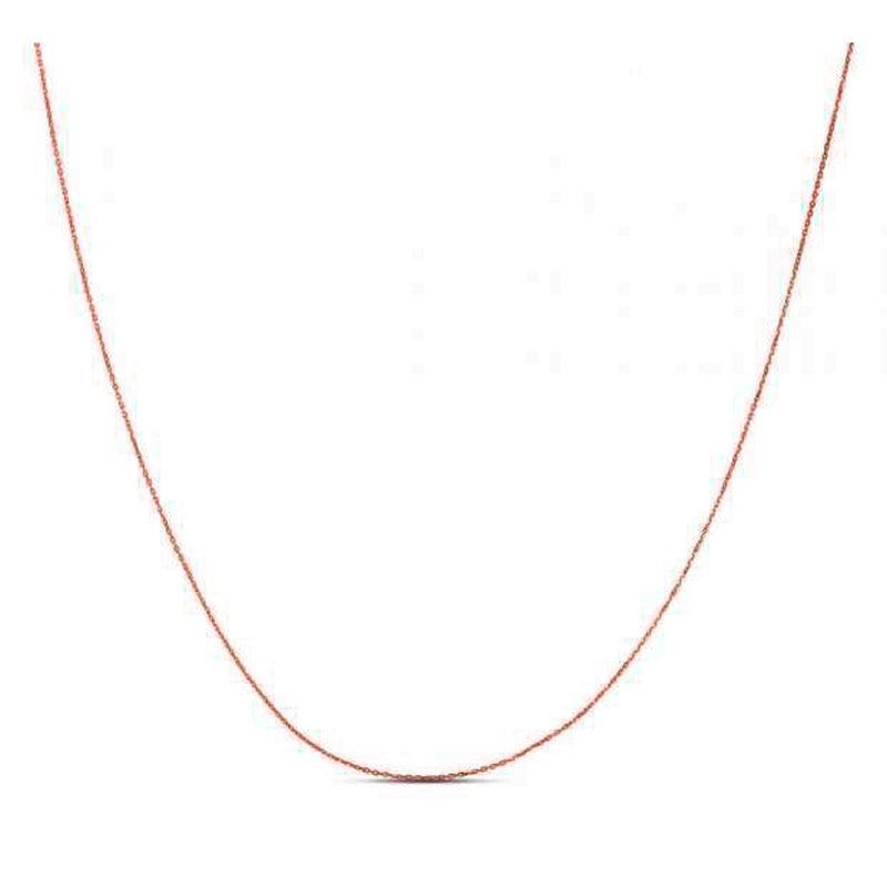 Double Extendable Diamond Cut Cable Chain in 14k Rose Gold (0.80mm) - 18'' - Apparel & Accessories
