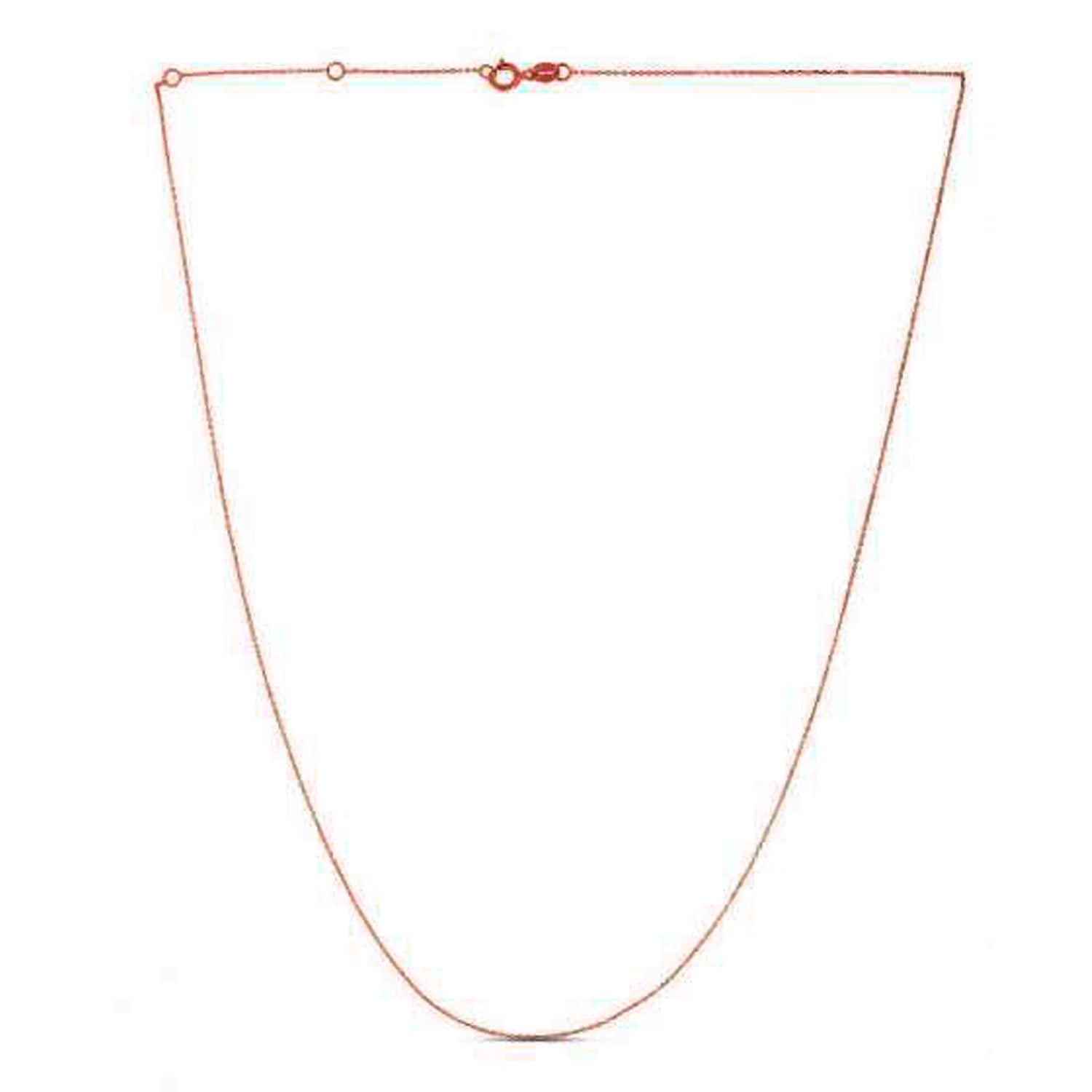 Double Extendable Diamond Cut Cable Chain in 14k Rose Gold (0.80mm) - 18'' - Apparel & Accessories
