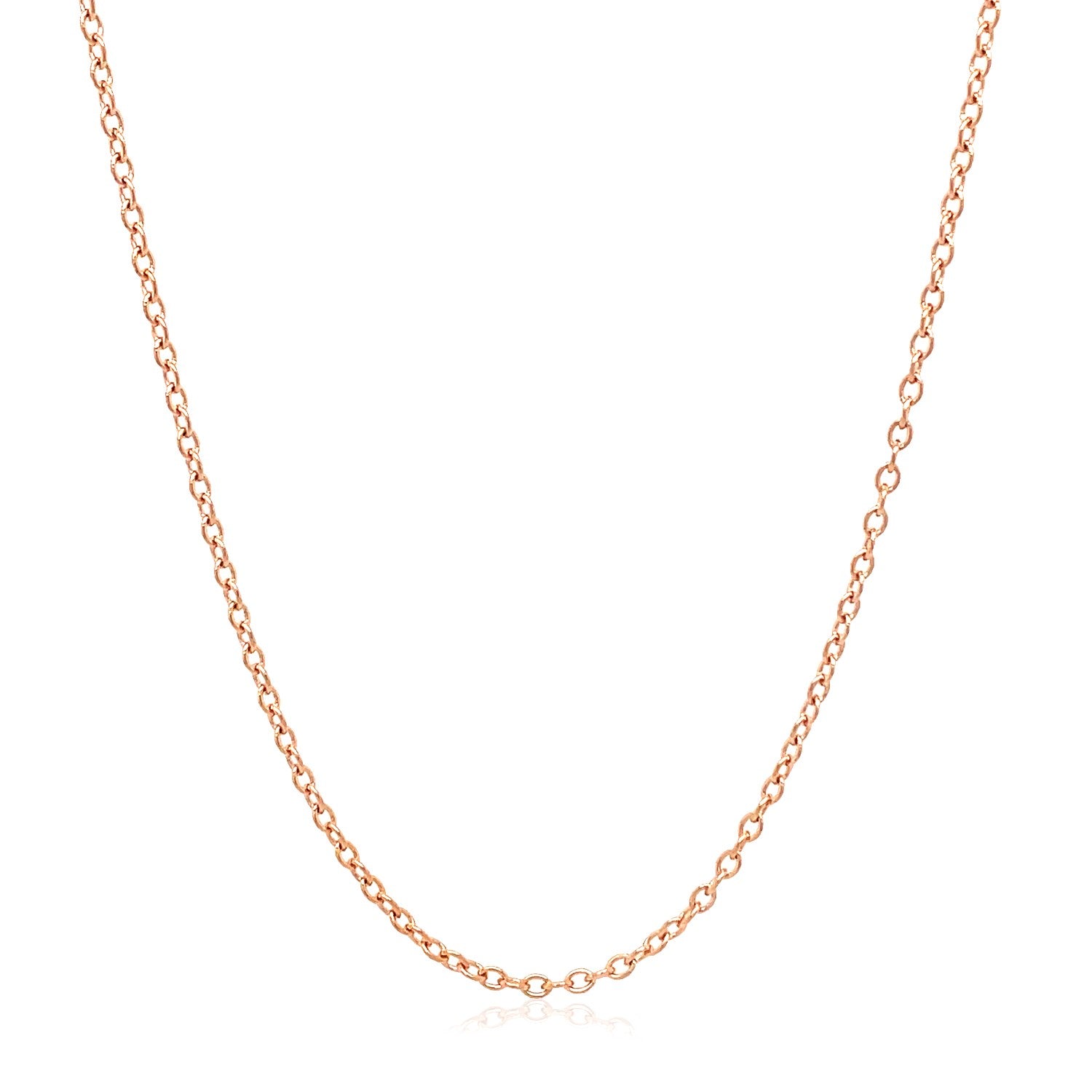 18k Rose Gold Round Oval Link Chain 1.5mm - 18'' - Apparel & Accessories