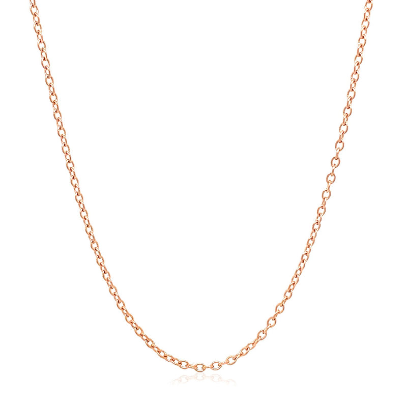 18k Rose Gold Round Oval Link Chain 1.5mm - 18'' - Apparel & Accessories