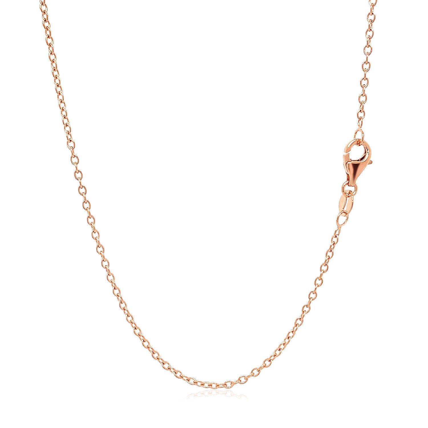 18k Rose Gold Round Oval Link Chain 1.5mm - 18'' - Apparel & Accessories