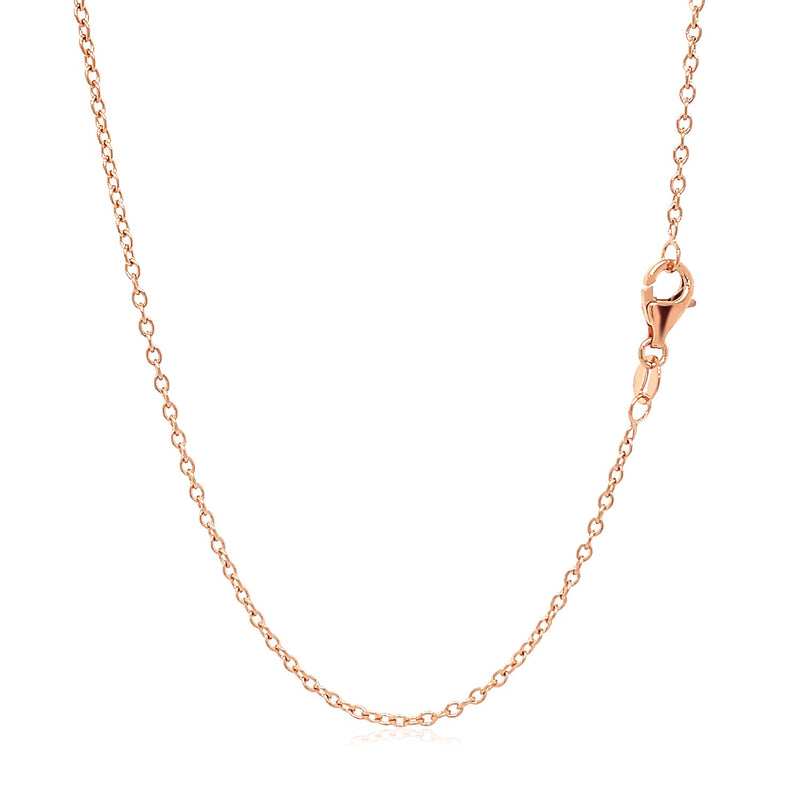 18k Rose Gold Round Oval Link Chain 1.5mm - 18'' - Apparel & Accessories