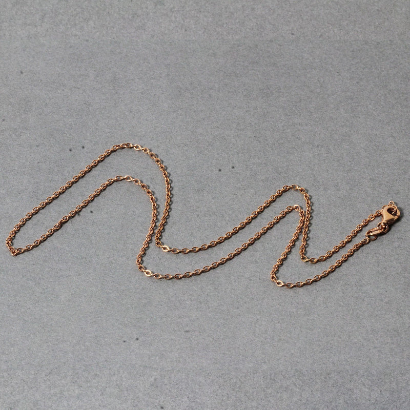 18k Rose Gold Round Oval Link Chain 1.5mm - 18'' - Apparel & Accessories