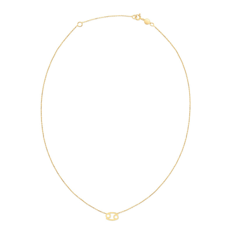 14K Yellow Gold Cancer Necklace - 18'' - Apparel & Accessories