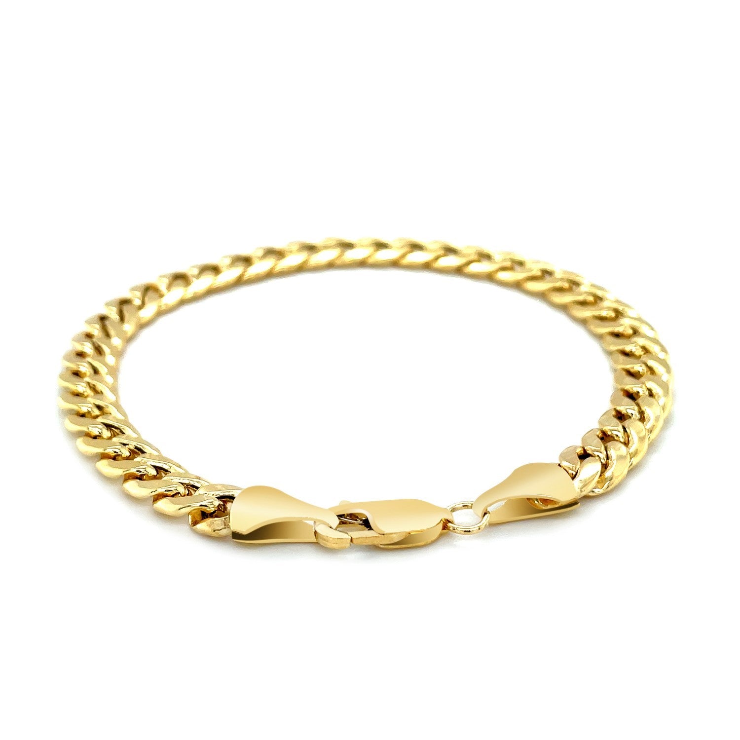 6.6mm 10k Yellow Gold Semi Solid Miami Cuban Bracelet - 8.5'' - Apparel & Accessories