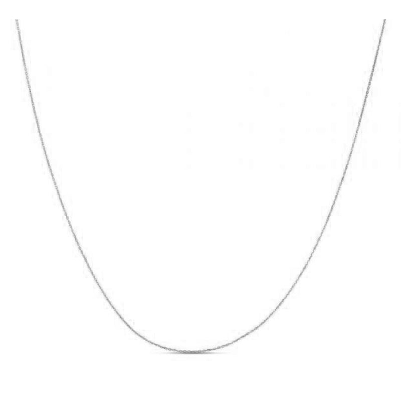 Double Extendable Diamond Cut Cable Chain in 14k White Gold (0.80mm) - 18'' - Apparel & Accessories