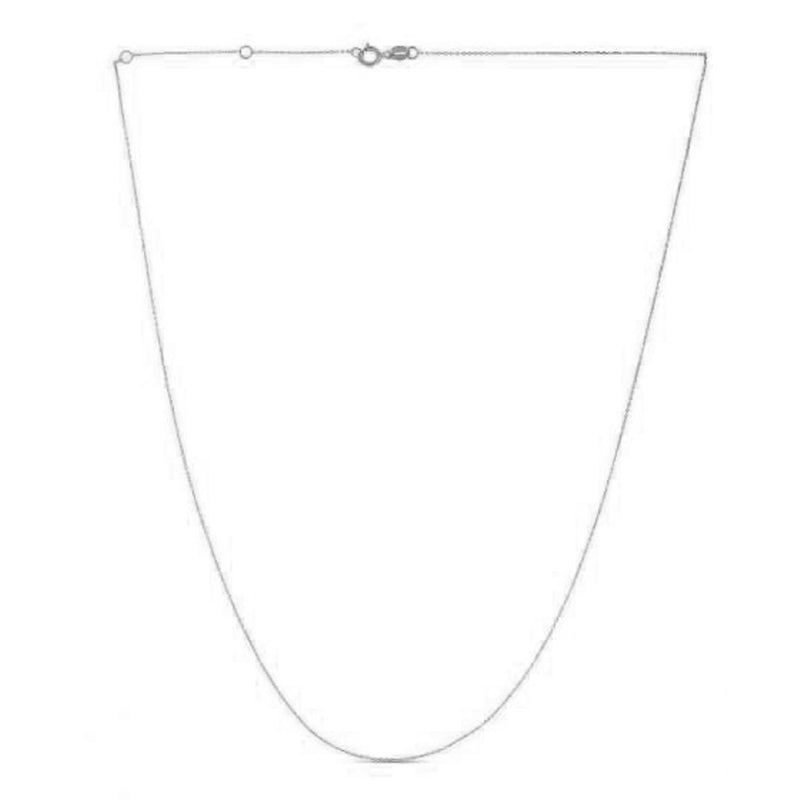 Double Extendable Diamond Cut Cable Chain in 14k White Gold (0.80mm) - 18'' - Apparel & Accessories