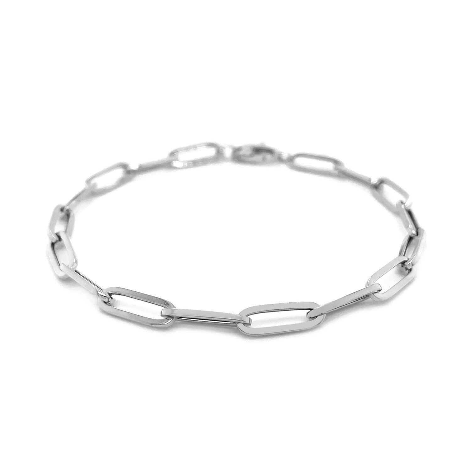 14K White Gold Bold Paperclip Chain Bracelet - 7.5'' - Apparel & Accessories