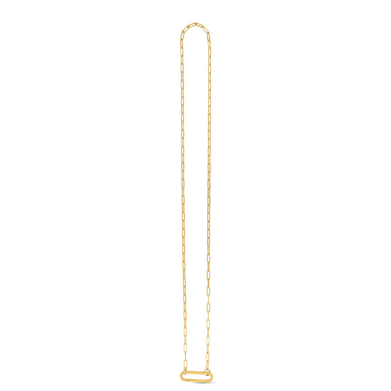 14k Yellow Gold Elongated Link Paperclip Necklace - 18'' - Apparel & Accessories