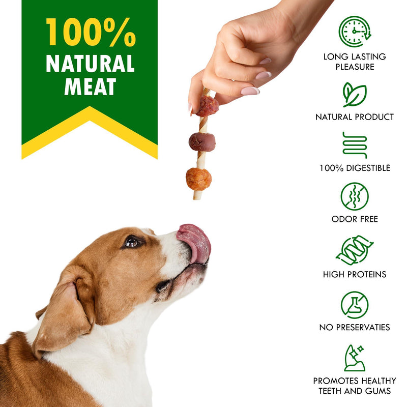 Kabobs Dog Rawhide Treats with Duck & Chicken Human Grade Meat   All Natural & Organic Dried Snacks   Grain Free Long…
