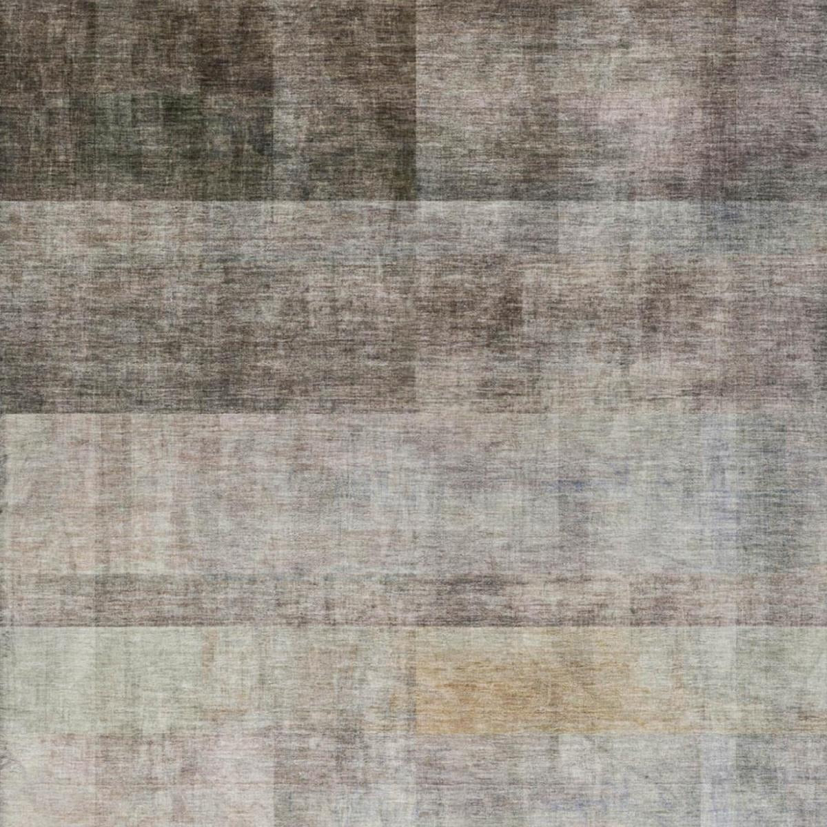 3' X 5' Brown And Gray Geometric Shag Washable Area Rug With UV Protection - Home & Garden