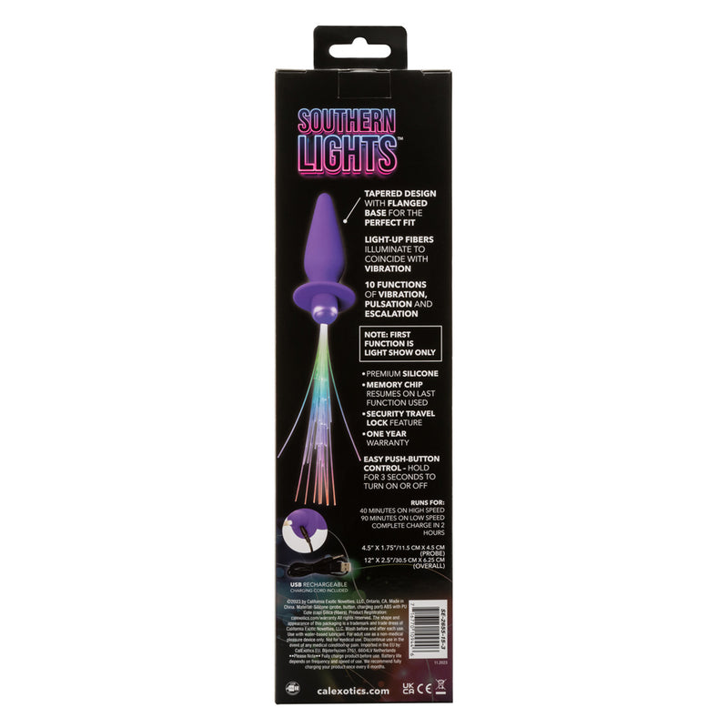 Southern Lights - Vibrating Light Up Anal Probe -  Purple - GreatEagleInc