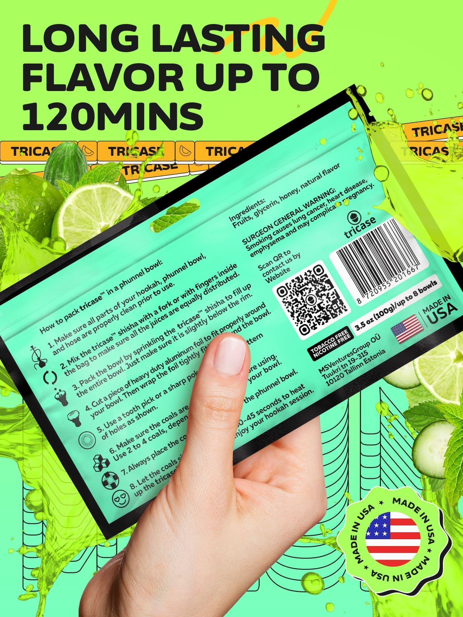 Hookah Flavors Cucumberito Hookah Flavor   Herbal   1 pouch Hookah Tobacco Free Molasses & Nicotine Free (1 Count) - GreatEagleInc