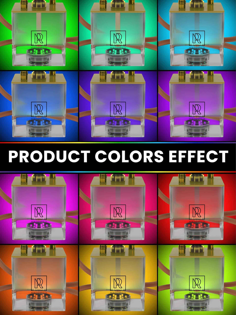 Rose Gold Hookah Set 2 Hose   YADO Square Hookah To Go with Hookah Charcoal Holder Heat Management Device and Big Rose Silicone Hookah Bowl and Bag for Shisha Portable Hookah Set with Everything