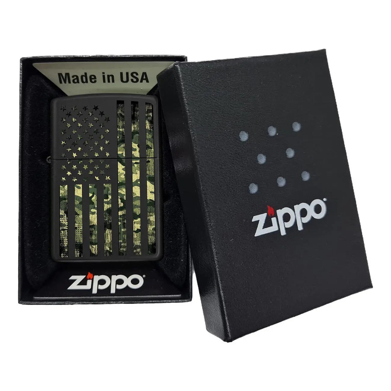 *218camoflag* Zippo 80983 Windproof Lighter Camouflage United States Flag Black Matte Zippo
