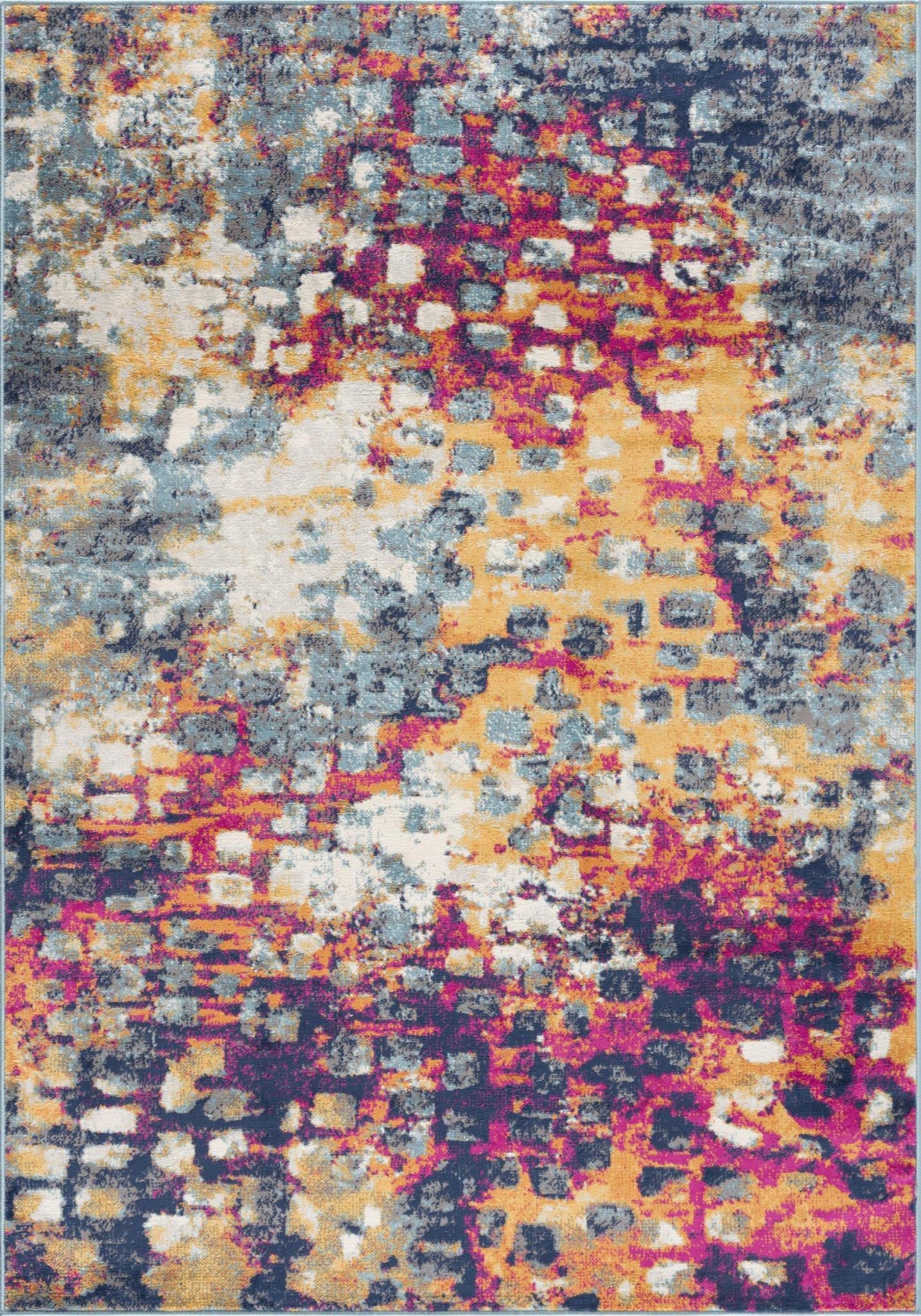 8' X 10' Blue and Ivory Abstract Area Rug - Home Decor