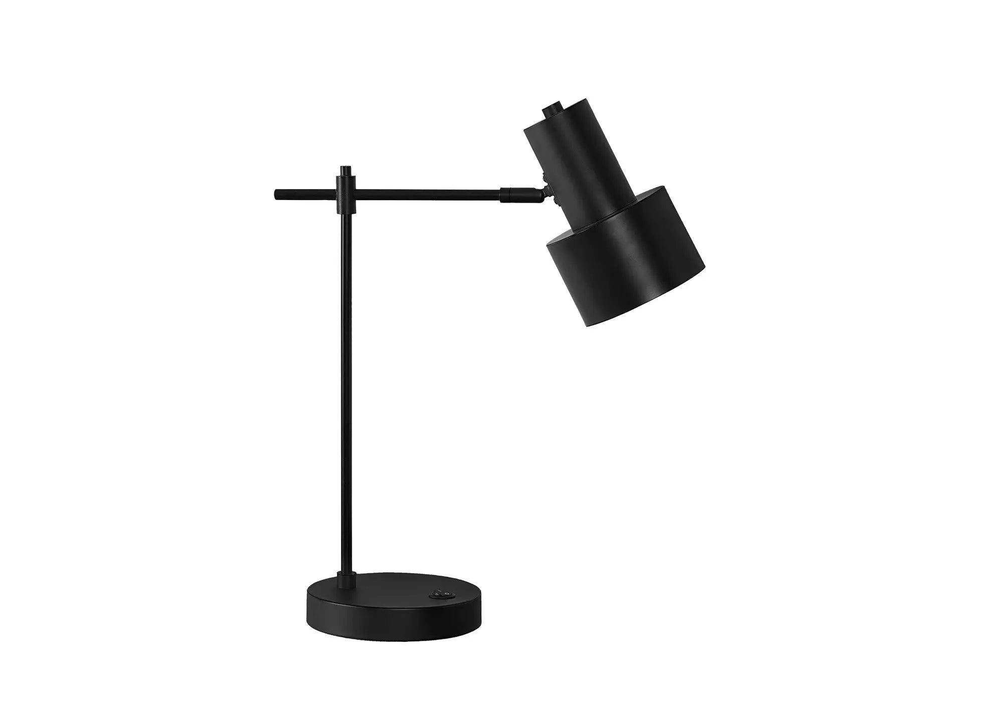 21" Black Metal Round USB Table Lamp With Black Drum Shade Homeroots Lighting