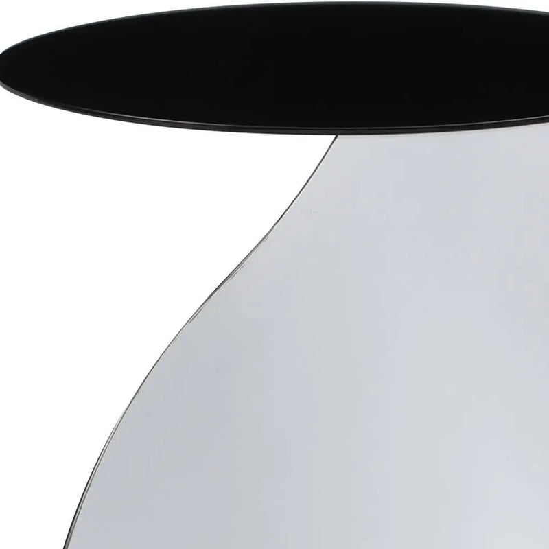 21" Black and White Steel Round Pedestal End Table Homeroots Living Room