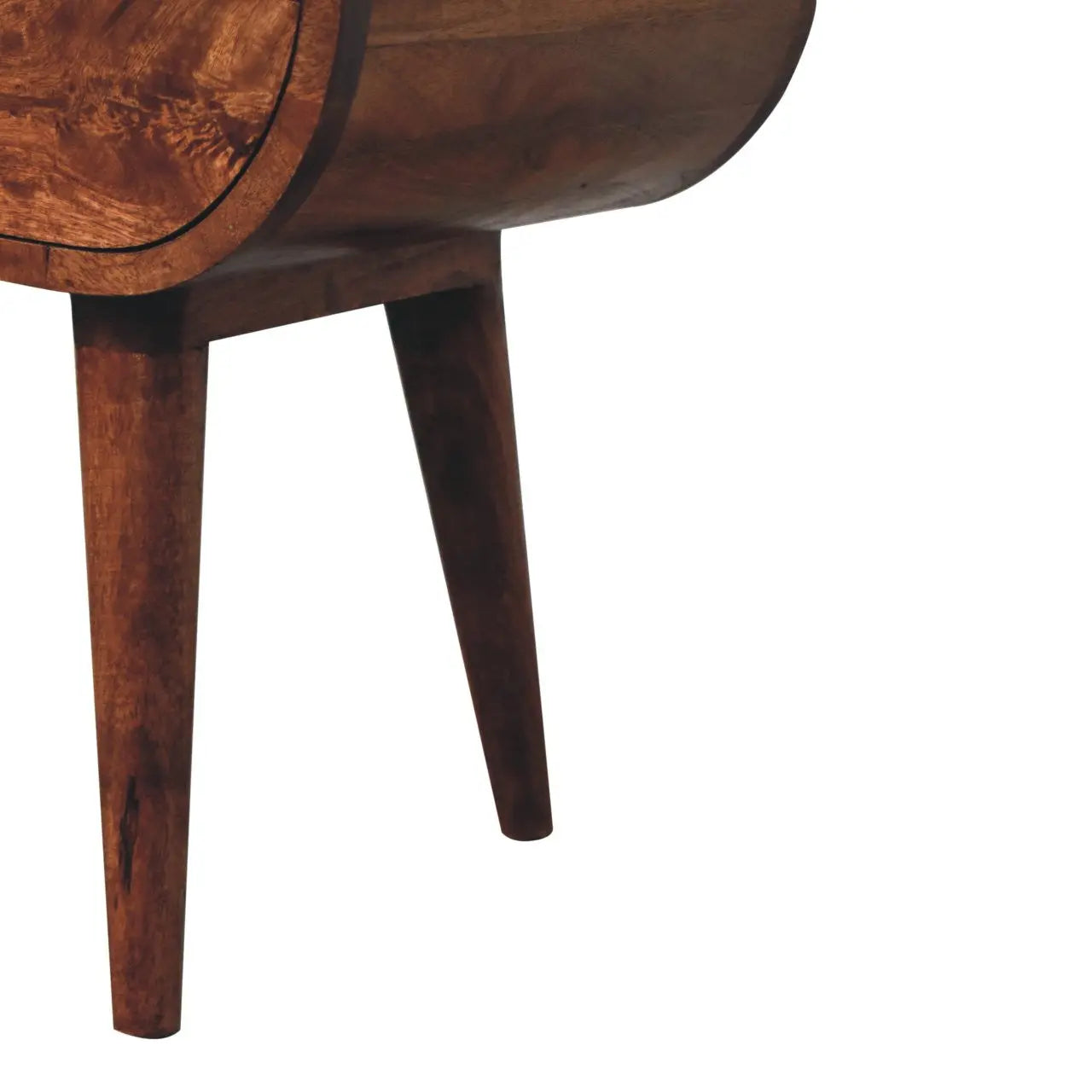 21" Brown Solid Wood Oval One Drawer Nightstand Homeroots Bed & Bath