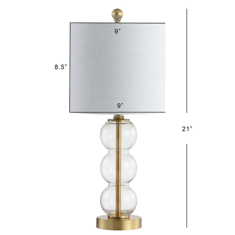 21" Clear And Gold Table Lamp With Drum Shade Homeroots Lighting