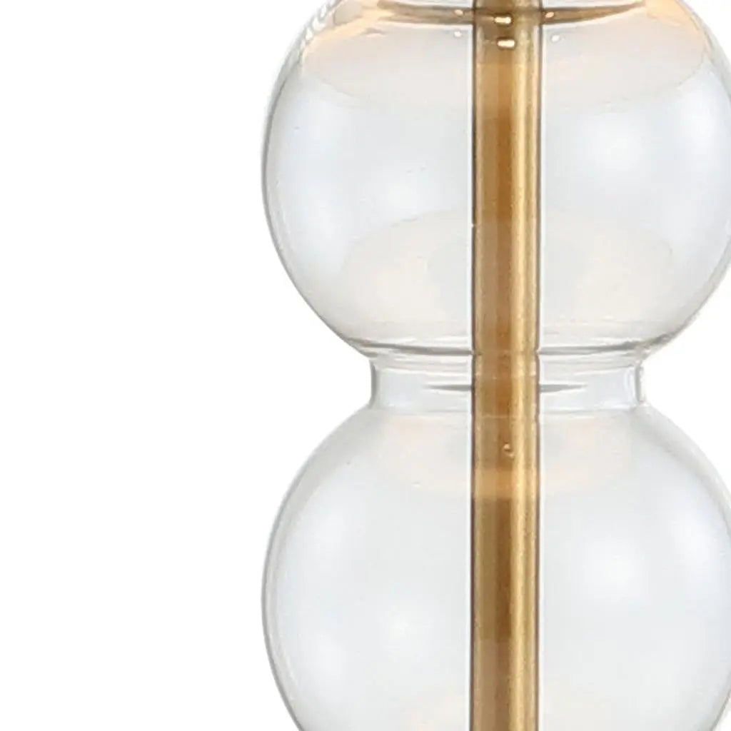21" Clear And Gold Table Lamp With Drum Shade Homeroots Lighting