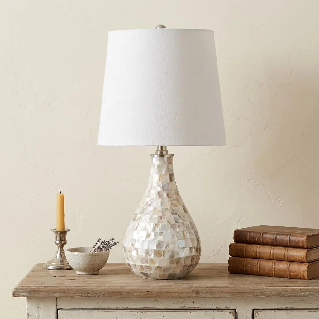 21" Clear Novelty Desk Lamp With Drum Shade Homeroots Lighting