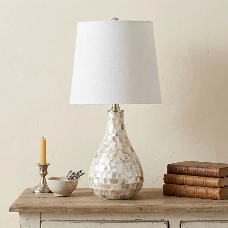 21" Clear Novelty Desk Lamp With Drum Shade Homeroots Lighting